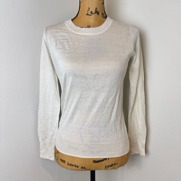Sonia by Sonia Rykiel Ivory Silk Cashmere Sweater Size M Lightweight Layering - Picture 2 of 4
